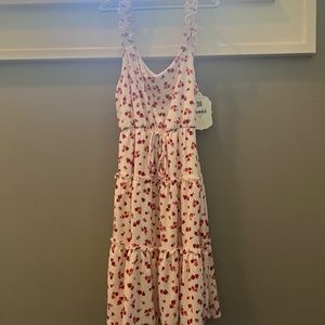 Red floral dress